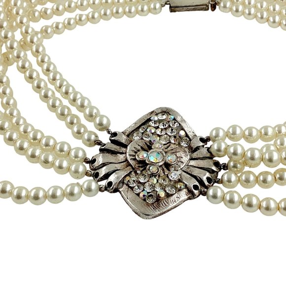 1980s Jacky de G Paris Runway Pearl Necklace, Dog Collar Choker, Collectible - Picture 8 of 16